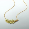 image:imageRossSimons 120 ct tw Peridot Leaf Necklace With Diamonds in 18kt Gold Over Sterling 16 inches
