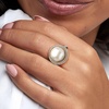 image:imageRossSimons 12125mm Cultured Pearl RopedEdge Ring in Sterling Silver and 14kt Yellow Gold