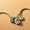 image:imageRossSimons 14kt Yellow GoldPlated Charm Necklace With Enamel and Simulated Multicolored Gemstones 18 inches