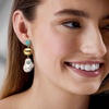 image:imageRossSimons 14kt Yellow GoldPlated Drop Earrings With 57mm Amazonites Simulated Baroque Pearls and Simulated Gemstones