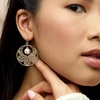 image:imageRossSimons 14kt Yellow GoldPlated Filigree Disc Drop Earrings With 10mm Shell Pearls