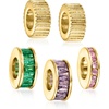 image:imageRossSimons 14kt Yellow GoldPlated Jewelry Set 5 Bead Charms With Simulated Multicolored Gemstones