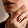 image:imageRossSimons 14kt Yellow GoldPlated Ring With Simulated Pink TourmalineNo Gemstone