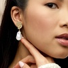 image:imageRossSimons 14kt Yellow GoldPlated Seashell Drop Earrings With Simulated Baroque Pearls