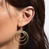 image:imageRossSimons 14kt Yellow GoldPlated TripleCircle Drop Earrings