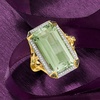 image:imageRossSimons 1600 Carat Prasiolite and 20 ct tw White Topaz Bumblebee Ring With Black Enamel in 18kt Gold Over Sterlingprasiolitequartz
