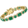 image:imageRossSimons 1760 ct tw Emerald Bracelet With 310 ct tw White Zircons in 18kt Gold Over SterlingEmerald