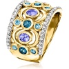 image:imageRossSimons 180 ct tw MultiGemstone Ring in 18kt Gold Over SterlingTanzanite