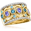 image:imageRossSimons 180 ct tw MultiGemstone Ring in 18kt Gold Over SterlingTanzanite