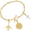 image:imageRossSimons 18kt Gold Over Sterling CharmCompatible Paper Clip Link Toggle Braceletno gemstone