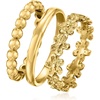 image:imageRossSimons 18kt Gold Over Sterling Jewelry Set 3 Textured and Polished RingsNo Gemstone