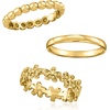 image:imageRossSimons 18kt Gold Over Sterling Jewelry Set 3 Textured and Polished RingsNo Gemstone