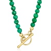 image:imageRossSimons 2000 ct tw Emerald Bead CharmCompatible Toggle Necklace in 18kt Gold Over SterlingEmerald