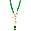 image:imageRossSimons 2000 ct tw Emerald Bead CharmCompatible Toggle Necklace in 18kt Gold Over SterlingEmerald