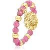 image:imageRossSimons 230 ct tw Pink Tourmaline and 3mm 10kt Yellow Gold Bead Stretch Ring With Sunflower Charmtourmalinee
