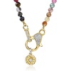 image:imageRossSimons 4000 ct tw Multicolored Tourmaline Bead and 10 ct tw Diamond CharmCompatible Lobster Clasp Necklace in 18kt Gold Over Sterlingtourmalinee