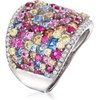 image:imageRossSimons 410 ct tw Multicolored Simulated Sapphire and 20 ct tw CZ Wide Ring in Sterling SilverSapphire