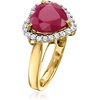 image:imageRossSimons 420 Carat Ruby Heart Ring With 34 ct tw Diamonds in 14kt Yellow GoldRuby