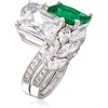 image:imageRossSimons 420 Carat Simulated Emerald and 680 ct tw CZ Ring in Sterling SilverEmerald