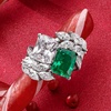 image:imageRossSimons 420 Carat Simulated Emerald and 680 ct tw CZ Ring in Sterling SilverEmerald