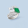 image:imageRossSimons 420 Carat Simulated Emerald and 680 ct tw CZ Ring in Sterling SilverEmerald