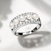 image:imageRossSimons 45mm Cultured Pearl and 70 ct tw White Topaz Ring in Sterling Silver