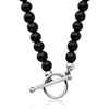 image:imageRossSimons 4mm Onyx Bead CharmCompatible Toggle Necklace in Sterling SilverOnyx