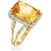 image:imageRossSimons 500 Carat Citrine and 30 ct tw Champagne Diamond Ring in 14kt Yellow GoldCitrine
