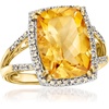 image:imageRossSimons 500 Carat Citrine and 30 ct tw Champagne Diamond Ring in 14kt Yellow GoldCitrine