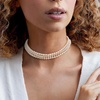image:imageRossSimons 56mm Cultured Pearl 3Row Choker Necklace in Sterling Silver 14 inches