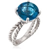 image:imageRossSimons 675 Carat London Blue Topaz OpenSpace Roped Ring in Sterling SilverTopaz