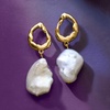 image:imageRossSimons 715mm Cultured Baroque Pearl Drop Earrings in 18kt Gold Over Sterling