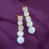 image:imageRossSimons 900 ct tw Milky Aquamarine and 190 ct tw Sky Blue Topaz Drop Earrings in 18kt Gold Over Sterling