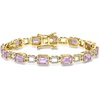 image:imageRossSimons 950 ct tw Amethyst Link Bracelet in Sterling Silver and 18kt Gold Over SterlingAmethyst