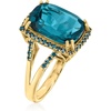 image:imageRossSimons 975 Carat London Blue Topaz and 30 ct tw Blue Diamond Ring in 14kt Yellow Golddiamondcolored