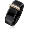 image:imageRossSimons Black Ceramic Ring With 10 ct tw Diamond Bar in 14kt Yellow GoldDiamond