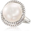 image:imageRossSimons Italian 12mm Cultured Pearl and 70 ct tw CZ Ring in Sterling Silver