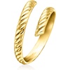 image:imageRossSimons Italian 14kt Yellow Gold Ribbed Bypass RingNo Gemstone