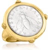 image:imageRossSimons Italian 18kt Gold Over Sterling Genuine 2Lira Bumblebee Coin RingNo Gemstone