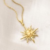 image:imageRossSimons Italian 18kt Gold Over Sterling Sun Pendant Necklace 18 inches