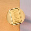 image:imageRossSimons Italian 24kt Gold FleurDeLis 1Gram Ingot Signet Ring With 14kt Yellow Gold BandNo Gemstone