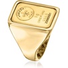 image:imageRossSimons Italian 24kt Gold FleurDeLis 1Gram Ingot Signet Ring With 14kt Yellow Gold BandNo Gemstone
