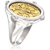 image:imageRossSimons Italian 2Tone Sterling Silver Replica Florin Coin RingNo Gemstone