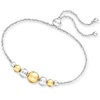 image:imageRossSimons Italian 358mm Sterling Silver and 18kt Gold Over Sterling Graduated Bead Bolo Bracelet