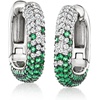 image:imageRossSimons Italian 80 ct tw Simulated Emerald and 40 ct tw CZ Square Hoop Earrings in Sterling Silver