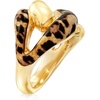 image:imageRossSimons Italian LeopardPrint Enamel Link Ring in 18kt Gold Over SterlingNo Gemstone