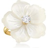 image:imageRossSimons Italian MotherOfPearl and 30 Carat CZ Flower Ring in 18kt Gold Over Sterlingmother of pearl