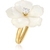 image:imageRossSimons Italian MotherOfPearl and 30 Carat CZ Flower Ring in 18kt Gold Over Sterlingmother of pearl
