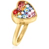 image:imageRossSimons Italian Multicolored Murano Glass Mosaic Floral Heart Ring in 18kt Gold Over SterlingNo Gemstone