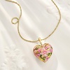 image:imageRossSimons Italian Multicolored Murano Glass Rose Heart Adjustable Pendant Necklace in 18kt Gold Over Sterling